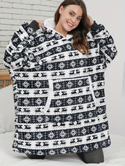 Women's Plus Size Christmas Nightgown Elk Snowflake Flanne...