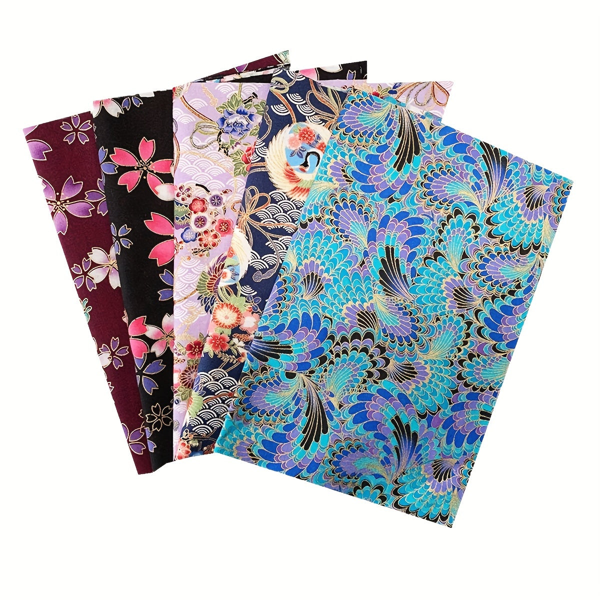 5pcs Japanese Cotton Fabric Bundle for Patchwork Sewing Dolls & Bags 20x25cm