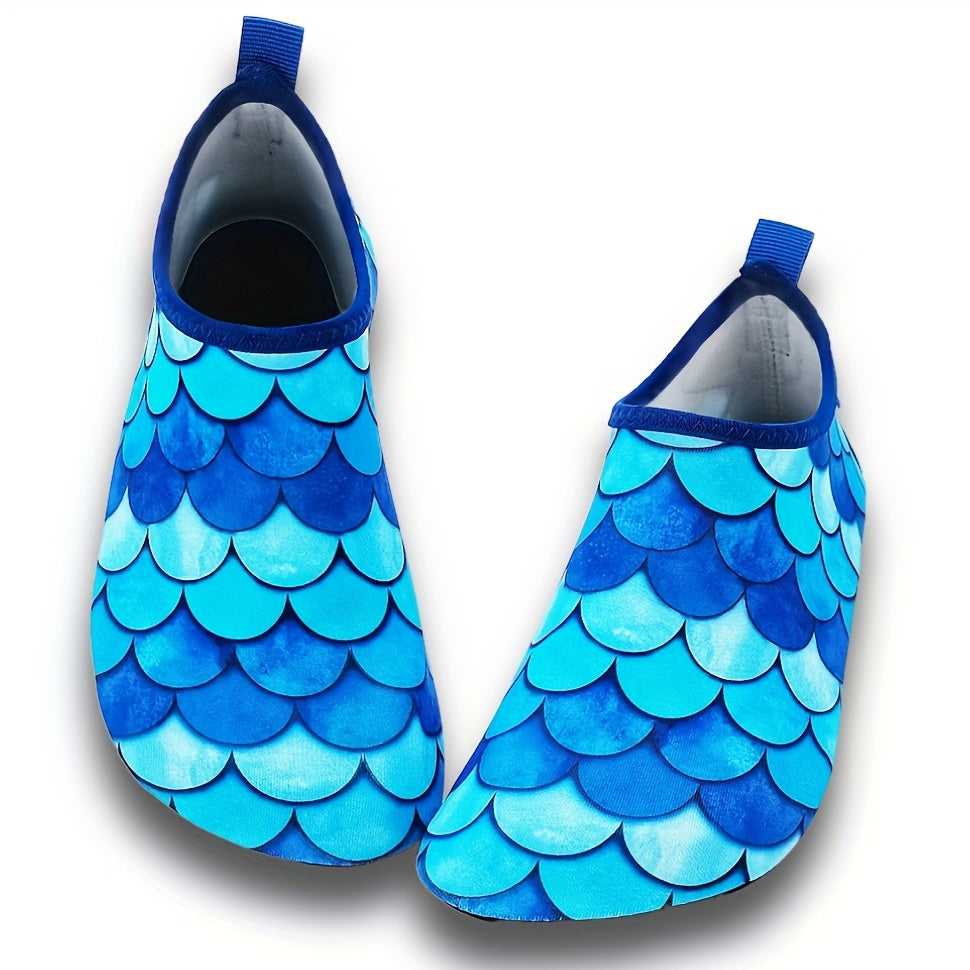 Kids Quick Dry Fish Scale Water Shoes Non Slip Lightweight Aqua Socks