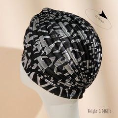 Hot Stamping Turban Cap Elastic Head Wrap Hair Bonnets Women Ramadan Beanies
