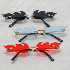 3 Pairs Fire Shaped Flame Sunglasses for Party Prom
