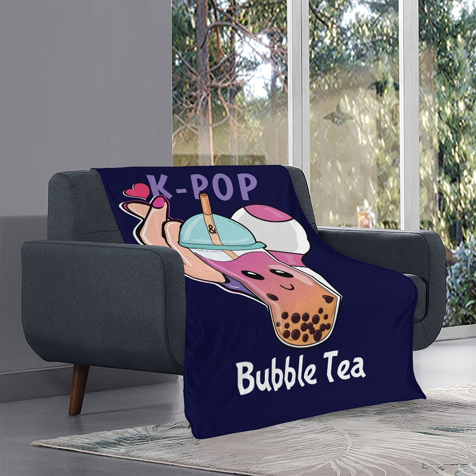 Milk Tea Printed Travel Blanket - Beach Outdoor Use