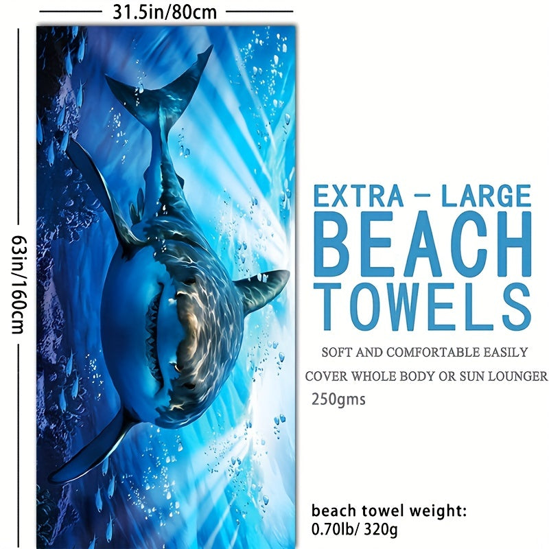 Quick Drying Shark Beach Towel Sand Proof Personalized Pattern 80x160cm