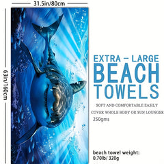 Quick Drying Shark Beach Towel Sand Proof Personalized Pattern 80x160cm