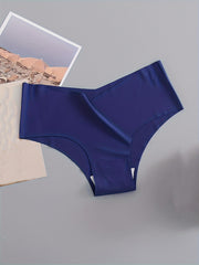 4 Pack Seamless Panties Sporty & Comfy Solid Brief Panties