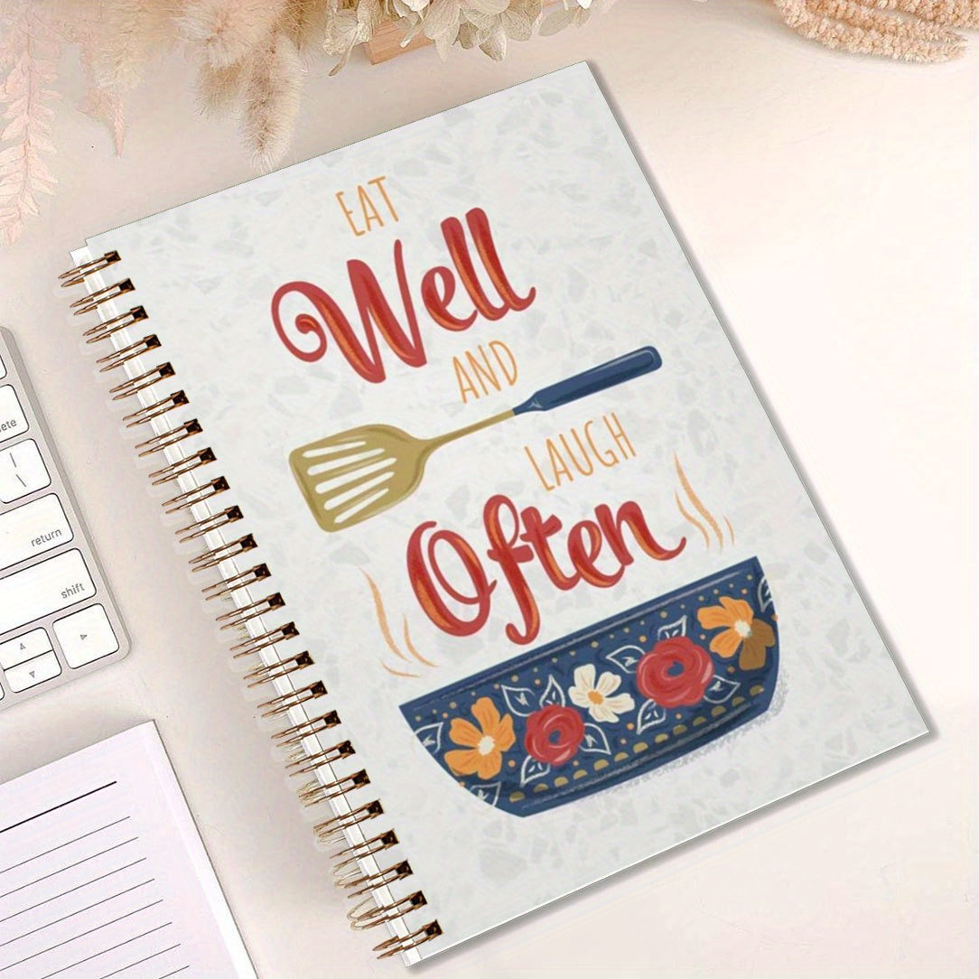 Eat Well Red Flowers Notebook 13 97x21 08cm Diary 50 Pages
