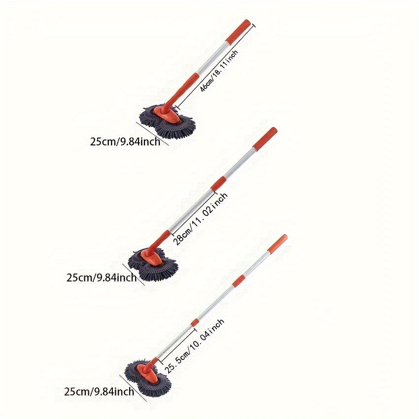 Car Rotating Car Wash Mop Retractable Soft Brush Dual Head Cleaning