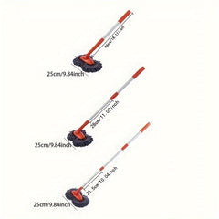 Car Rotating Car Wash Mop Retractable Soft Brush Dual Head Cleaning