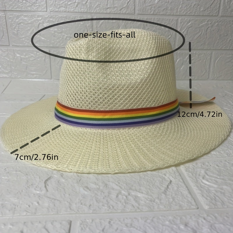 Rainbow Ribbon Summer Sun Hat