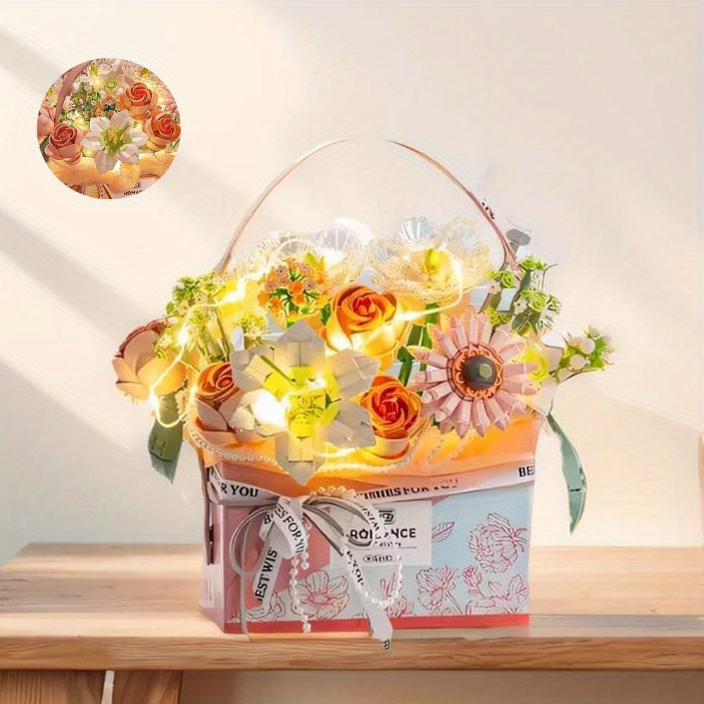 1951pcs Rose Building Blocks Immortal Flower DIY Assembly Toy