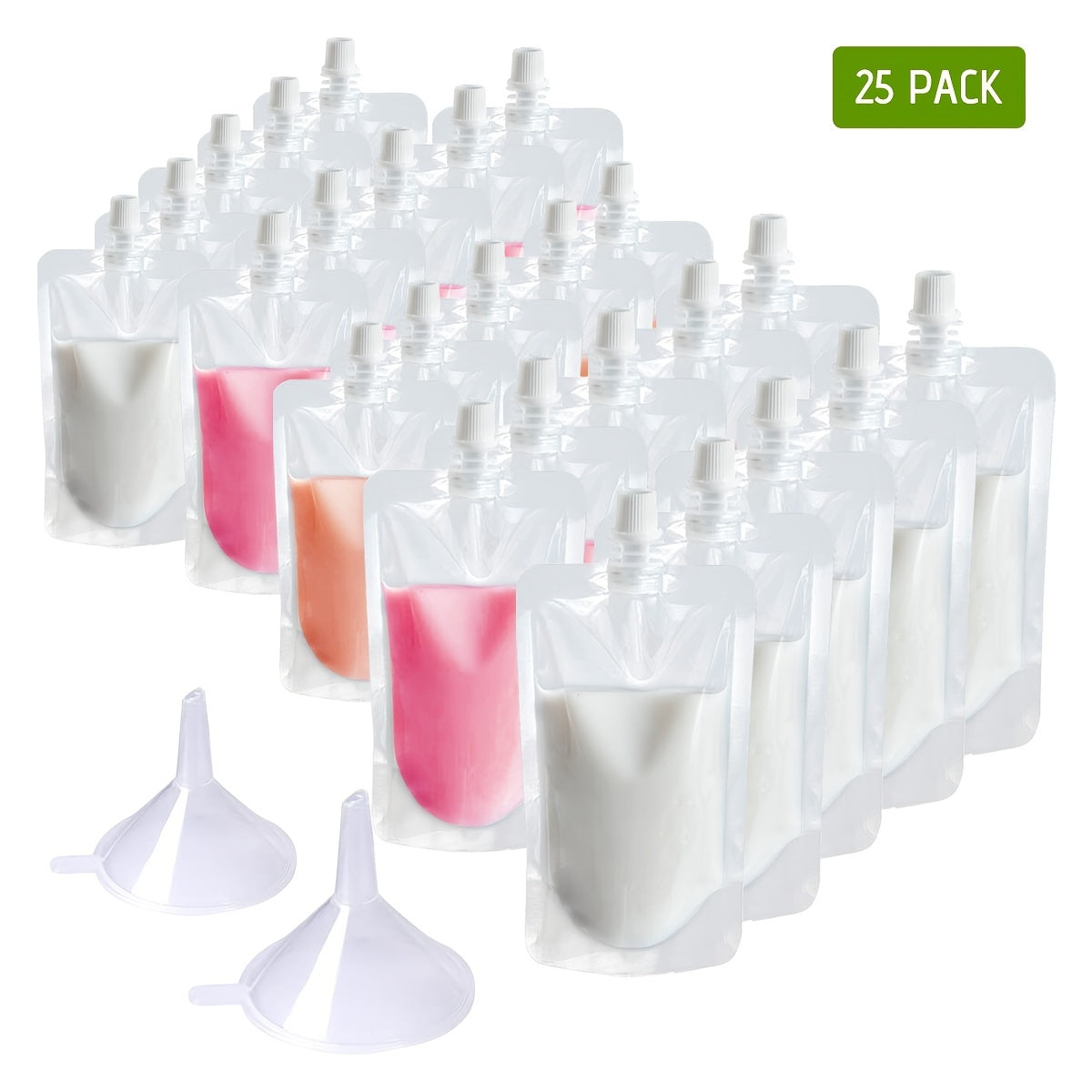 52pcs Liquid Storage Bag Reusable Drinking Flasks with Funnels