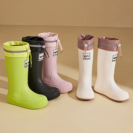 Women's Thick High Water Shoes Waterproof Non-slip Rain Glue Shoes