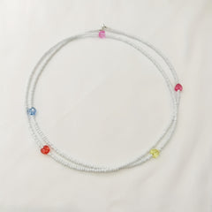 Y2K Pink Heart Beaded Waist Chain Summer Beach Bikini Bell