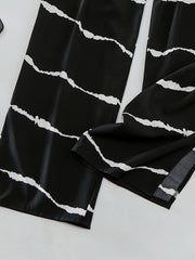  Women's Stripe Print High Rise Wide Leg Trousers
