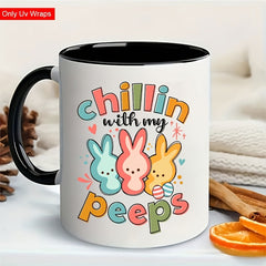 Easter Bunny UV DTF Cup Wraps - Glitter Effect - 4pcs