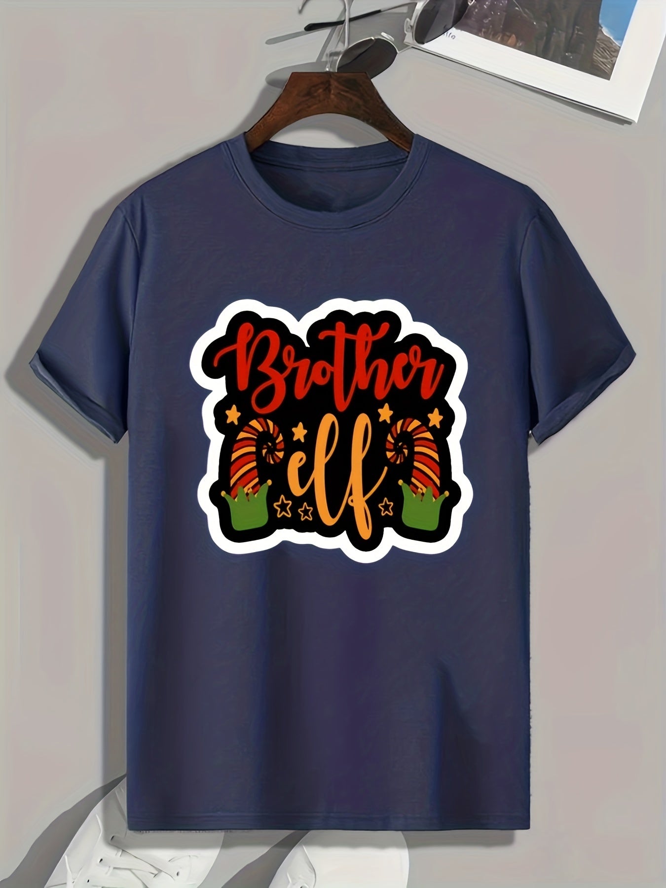 Colorful Letters Print Men's Graphic T shirt Casual Comfy Tees