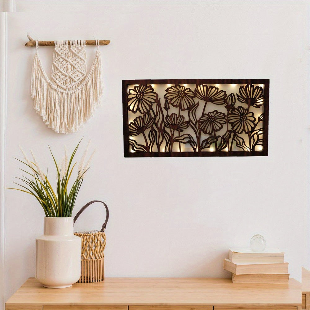 LED Flower Shape Wooden Lamp Home Decoration