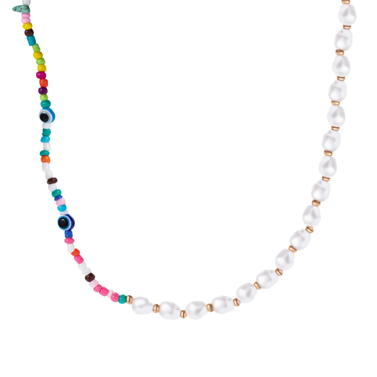 Colorful Beaded Necklace Boho Style Jewelry Decor 1 Pc