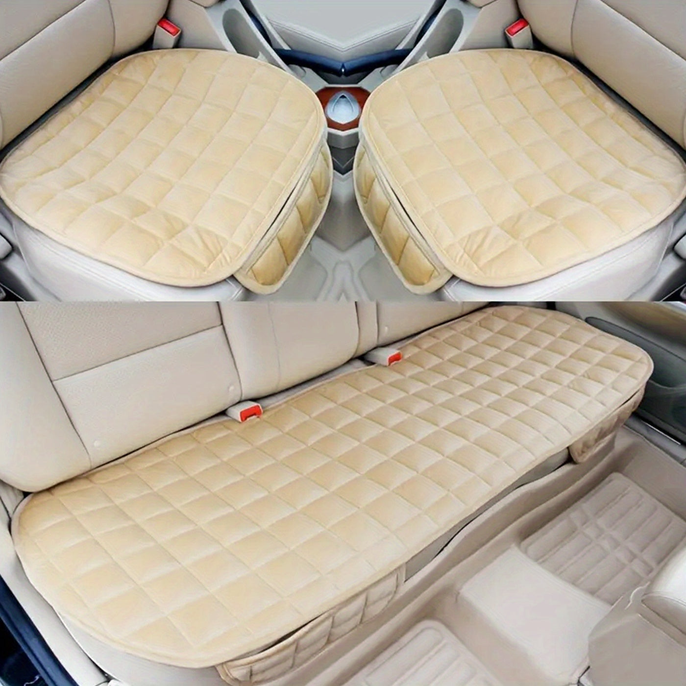 3pcs Plush Car Seat Cushion Pad Car Seat Protector Warm Thick Seat Covers