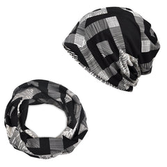 Womens Slouchy Beanie Hat & Infinity Scarf Set for Sports