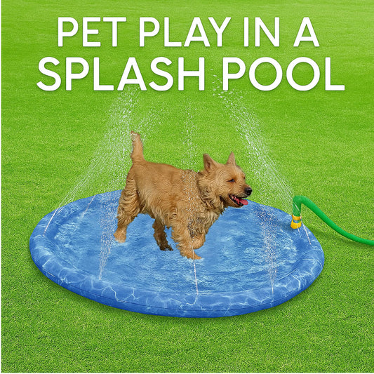 Lizzy Pet Splash Pool & Sprinkler 39in Summer Cooling Pad for Dogs