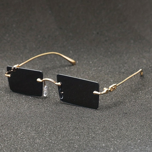 Men's Rectangle Rimless Sunglasses 5 Styles