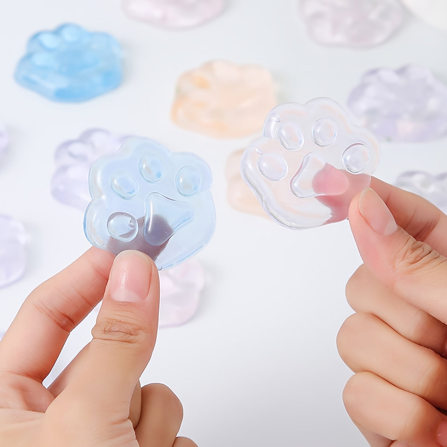 5pcs Cat Paw Stress Relief Fidget Toys Soft Rubber Gummies