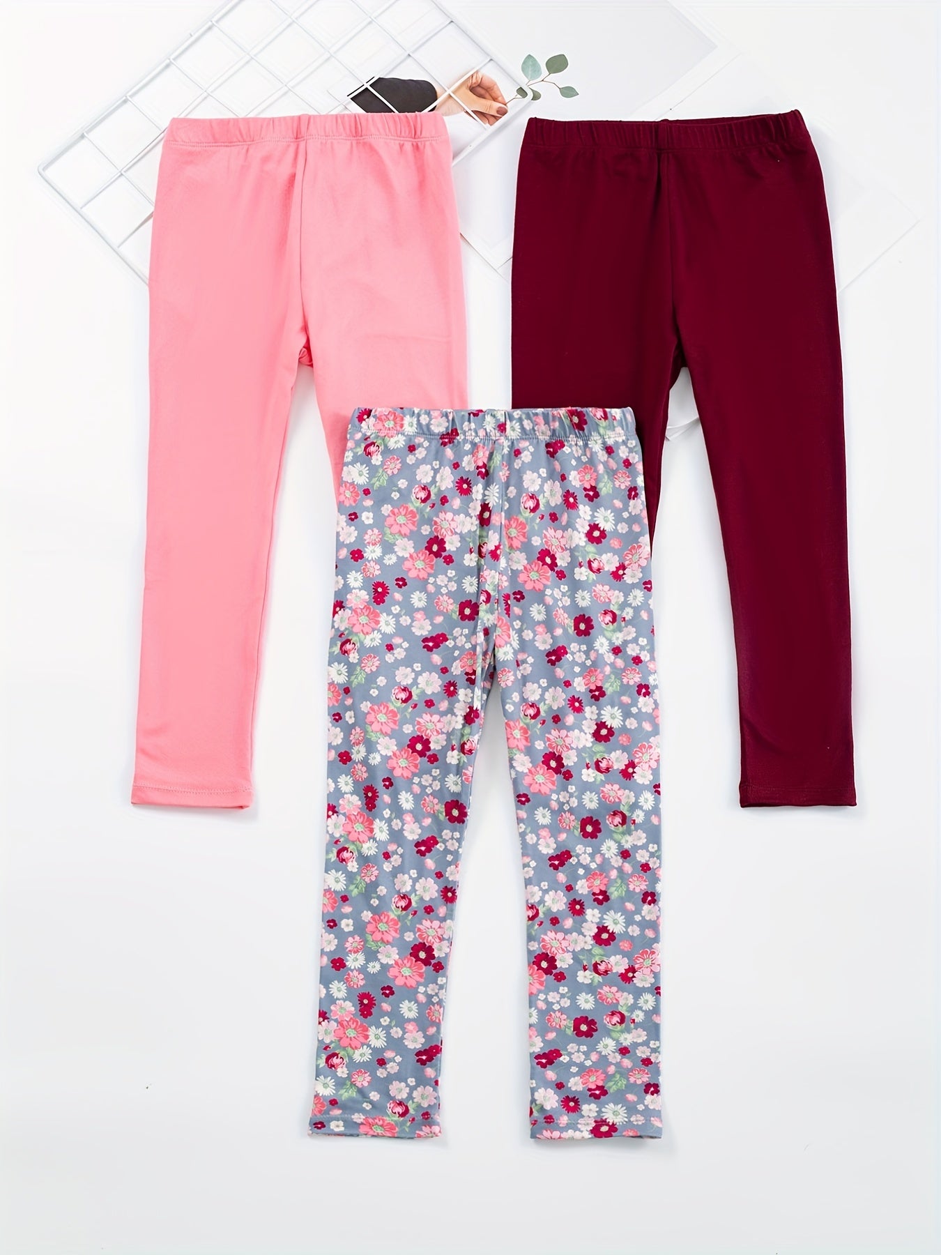 Girls' Stretch Casual Pants Leggings Set for Kids Outfit