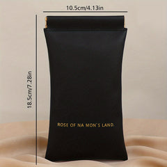 Letter Print Glasses Bag PU Leather Sunglasses Pouch