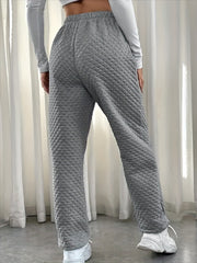  Quilted High Rise Joggers Solid Color