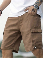 Classic Cargo Cotton Denim Men's Shorts for Summer