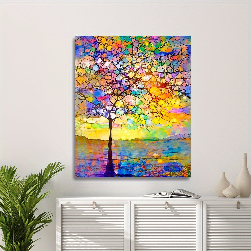 Small Tree Shining River DIY Acrylic Painting Set