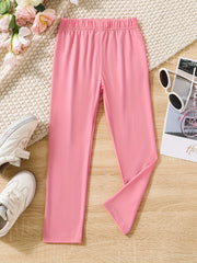 Girls 3 Pack Cotton Stretch Legging Pants Set