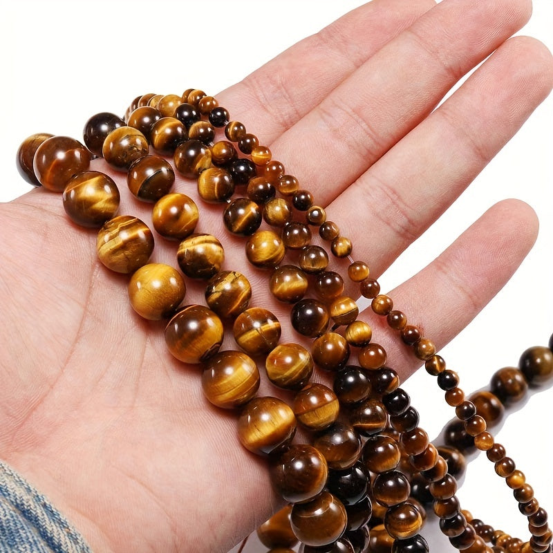 Natural Tiger Eye Beads Brown Smooth Beads Various Sizes DIY Bracelet Necklaces
