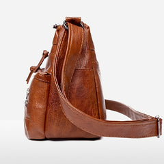 Shoulder Bag Large Capacity Faux Leather Crossbody Bag Zipper Purse