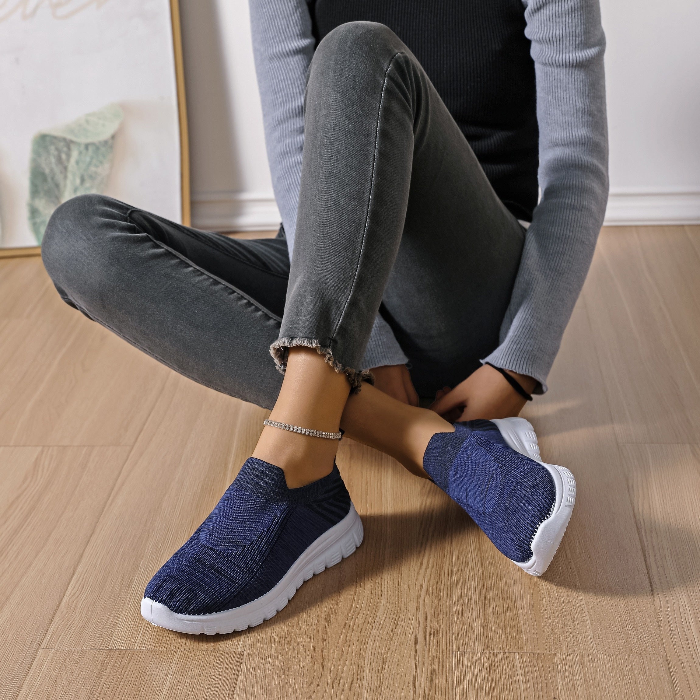 Non Slip Mesh Sneakers Lightweight Slip on Shoes For Women
