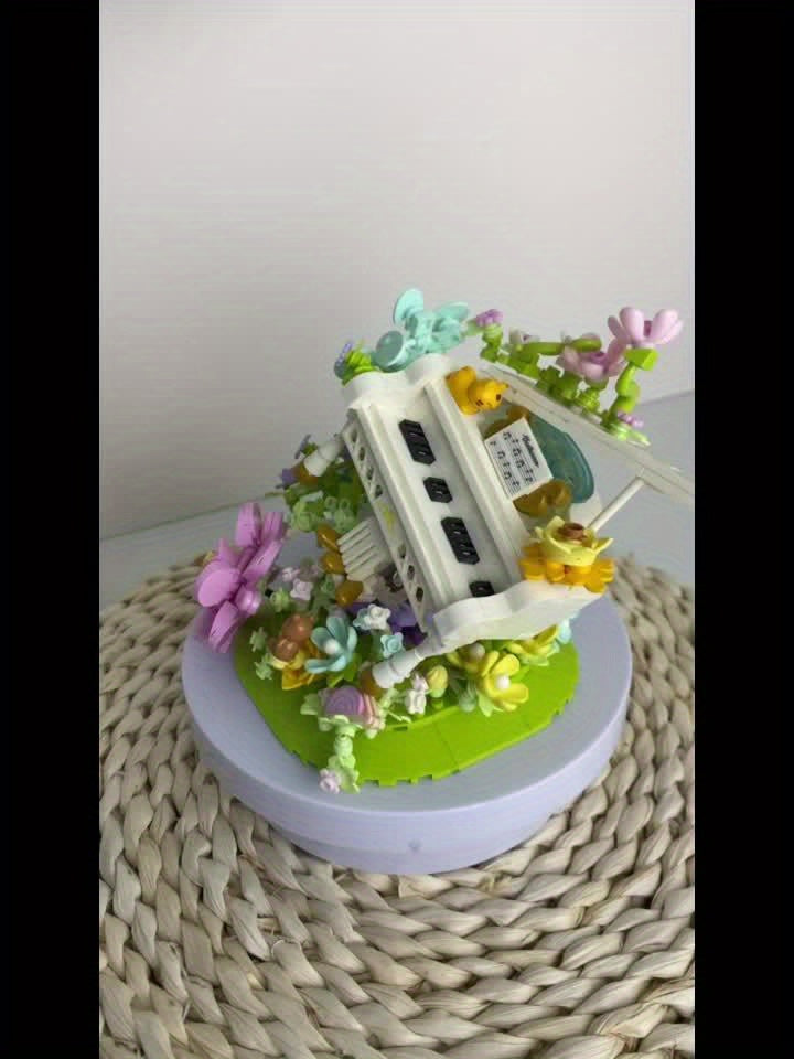 Eternal Flower Piano Building Blocks Set - Creative DIY for Valentine's Birthday