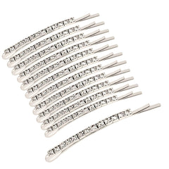 12pcs Rhinestone Hair Clips Shining Headwear Non Slip Accessory