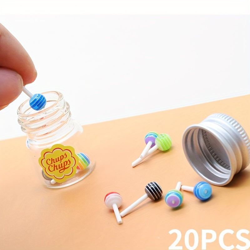 Dollhouse Kitchen Food DIY Play Props 15pcs for Kids Lollipops Cans & More