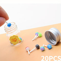 Dollhouse Kitchen Food DIY Play Props 15pcs for Kids Lollipops Cans & More