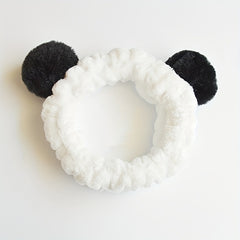 Pink Fur Ball Headband Face Wash Makeup Hairband Functional