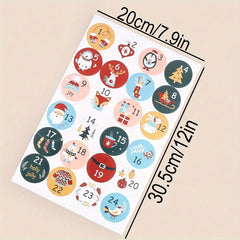 Christmas Number Countdown Stickers Set