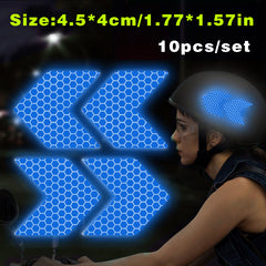 10pcs Arrow Reflective Sticker Set Bike Frame Car Motorcycle Bicycle Decal