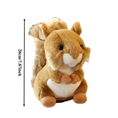 Realistic Plush Squirrel Soft Brown Fur & Patches Fluffy Tailed Stuffed Animal
