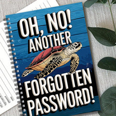 Spiral Password Notebook Logbook Turtle Cover 70 Pages