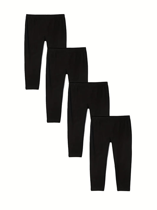 4pcs Little Girl's Cropped Leggings Modal Thin Sports Pants