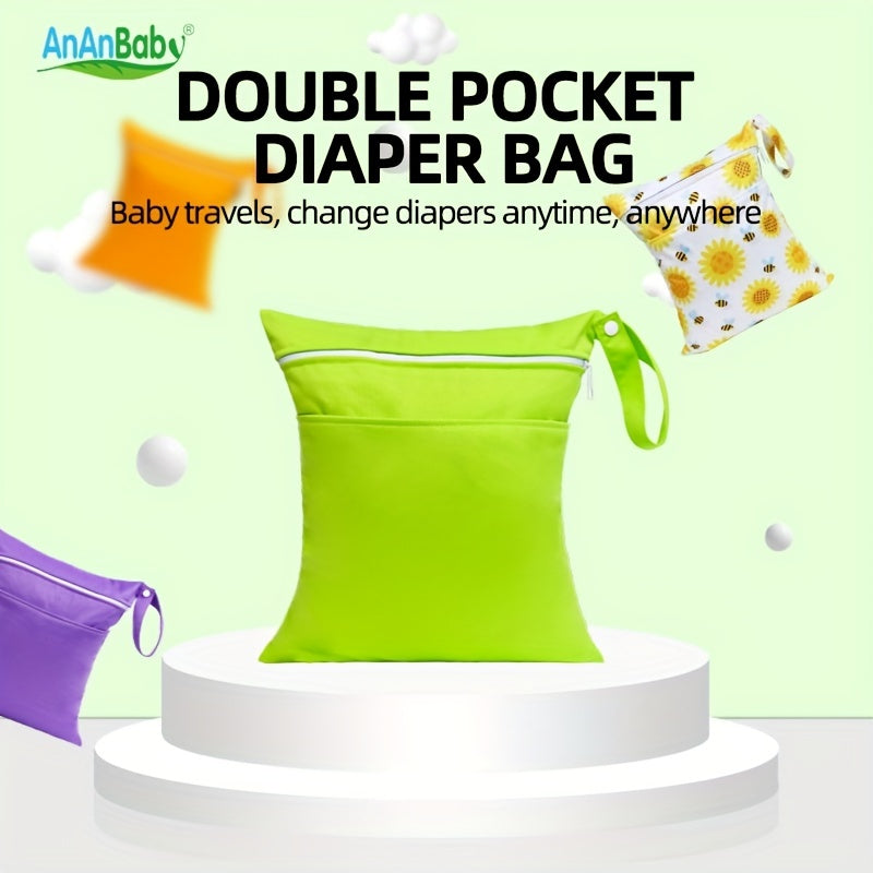 Children's Plain Diaper Bag Double Pocket Diaper Storage Bag