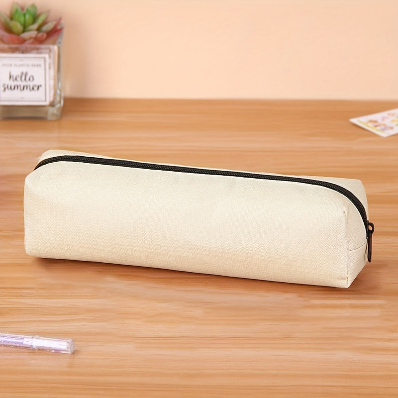 Solid Stationery Bag Compact Portable Pencil Bag