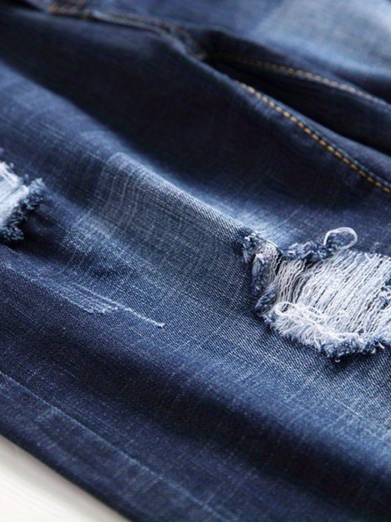 Men's Slim Fit Ripped Denim Shorts Distressed Street Style Summer Shorts