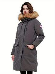 Women's Down Parka Jacket Insulated Thermal Winter Hooded Coat